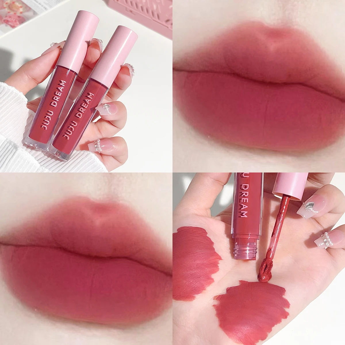 Floral Lip Gloss Water Mist Lip Tint Matte Lightweight and Translucent Lip Stain Whitening Lipstick Non-Transfer