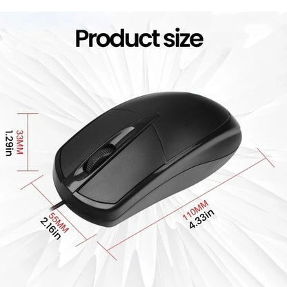 USB Wired Mouse 1600DPI Office Gaming Desktop Computer Accessories For PC Desktop Computer Mouse 1.5M ﻿Business Computer Office