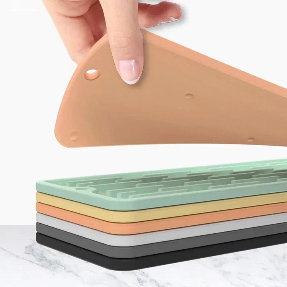 Silicone Dish Drying Mat Anti Slip Sink Storage Kitchenware Sink  Protection Mat Tray Bathroom Gadget Countertop Mat Organizer
