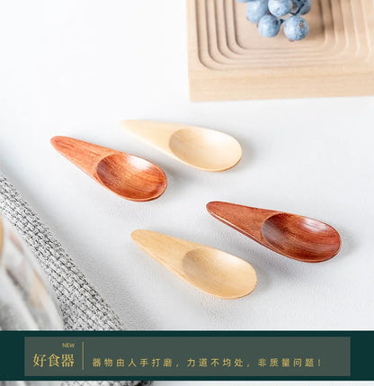 Mini Creative Tea Spoon Short Handled Small Wooden Spoon Coffee Spoon Spice Spoon Salt Spoon Milk Powder Spoon Wholesale