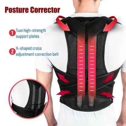 Posture Corrector Back Support Belt Orthopedic Posture Corset Back Brace Support Back Straightener Adjustable Shoulder Wrap XXXL