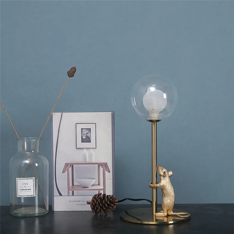 Modern Decorative Floor Lamps Resin Animal Stand Lamps LED Desk Lights Mouse Table Lamps Home Decor Desk Lamp Lighting Fixtures