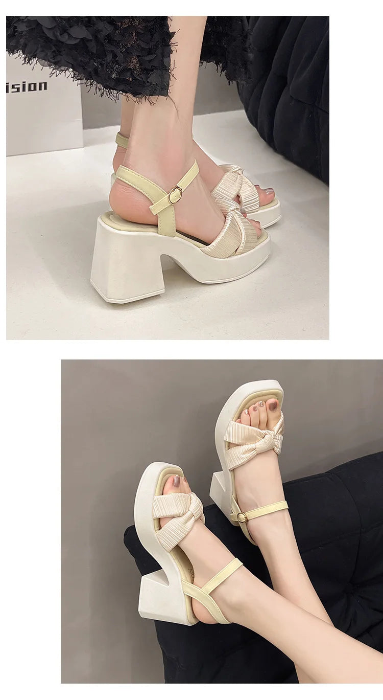 Women Platform Sandals Summer Ladies Wedge Platform High Heels Fashion Elegant New Women Causal Beach Sandals Versatile Open-toe