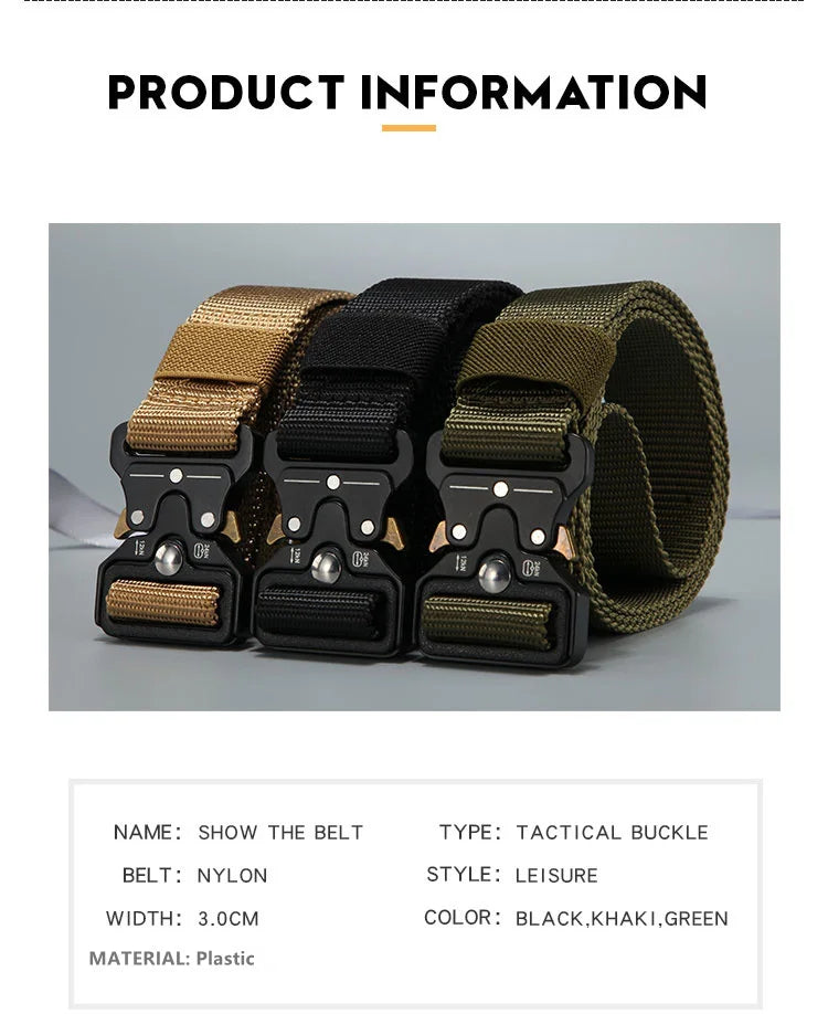 High Quality Men Belt Outdoor Hunting Men Belt Outdoor Work Training Belt Woven Belt Canvas Multi Function Belt Denim Belt