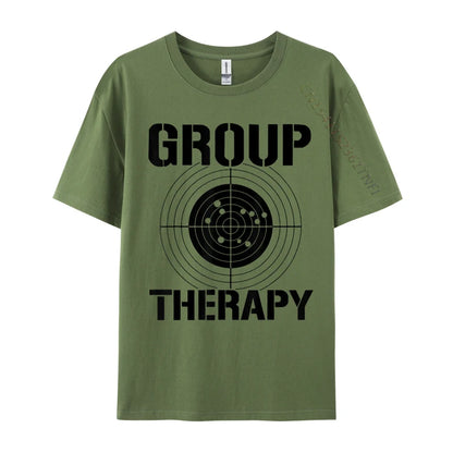 Men T-shirts Group Therapy Casual T-Shirt Retro Normal Cotton Men Tops Tees Casual Clothing Shirt Top Quality