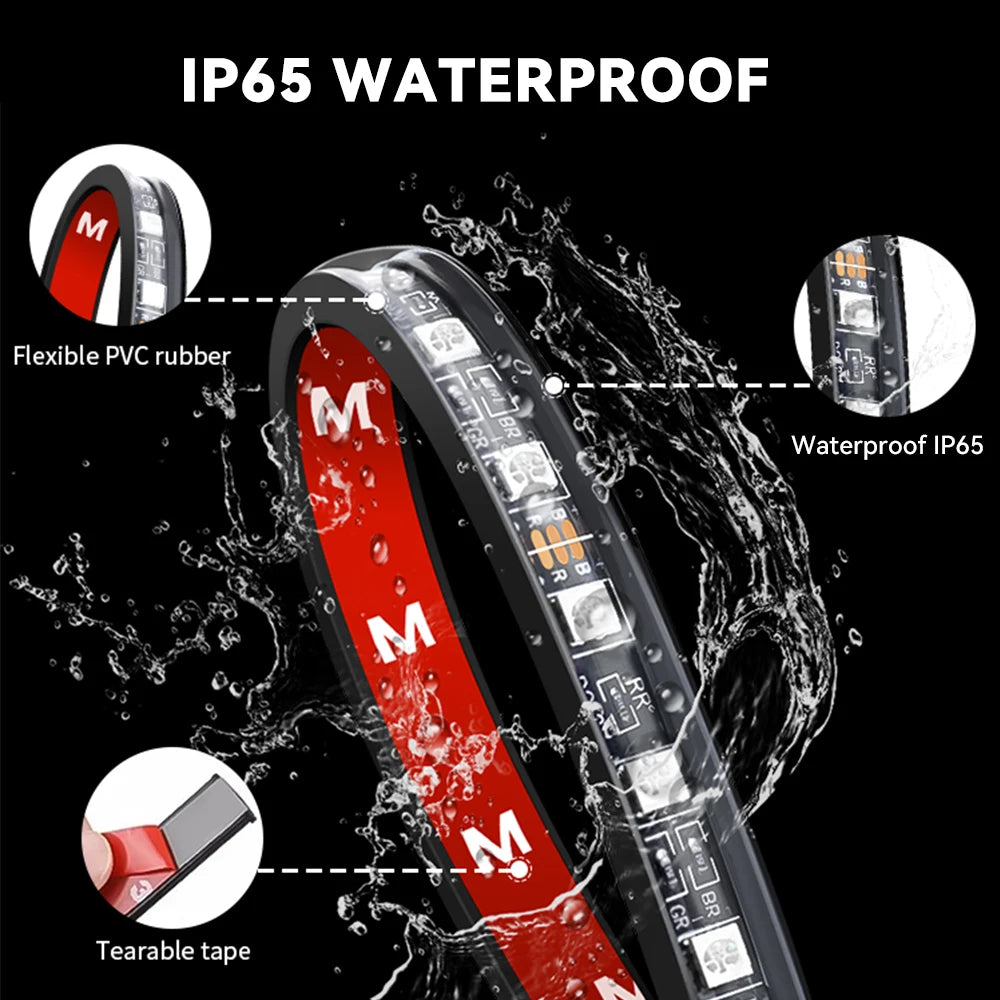 LED Car Interior Decorative Lamp Strips Atmosphere Lamp Cold Light Decorative Dashboard Console Auto RGB Ambient Decorative Lamp