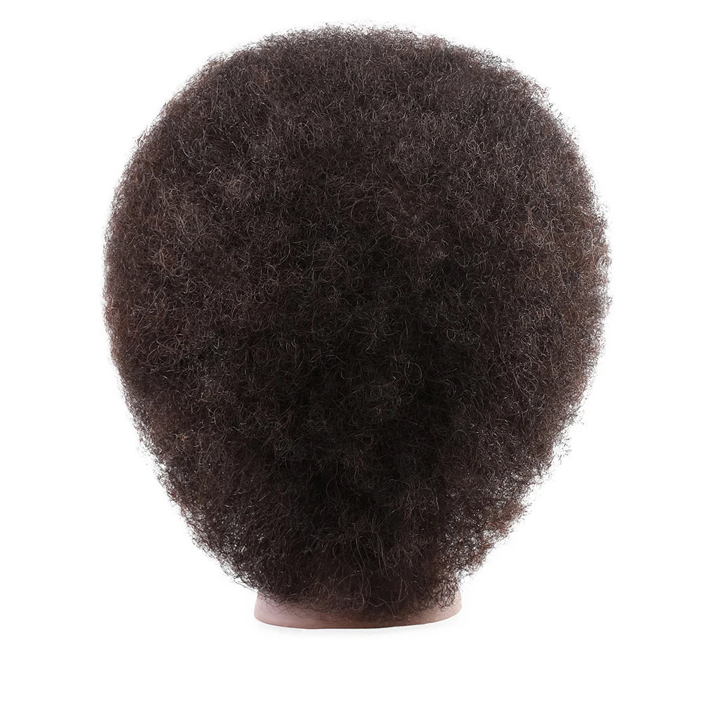 8 Inch 100% Human Hair Afro Mannequin Head  Traininghead Styling Braid Hair Dolls Head for Practicing Cornrows and Braids