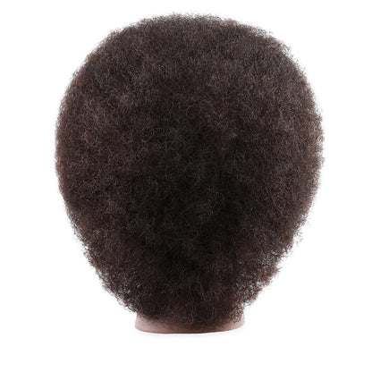 8 Inch 100% Human Hair Afro Mannequin Head  Traininghead Styling Braid Hair Dolls Head for Practicing Cornrows and Braids