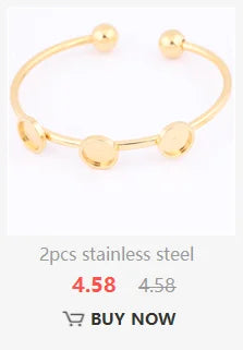 3pcs Stainless Steel Cuff Bracelet Base Blanks Fit 12mm Heart Cabochon Bangle Bezel Setting Trays Diy Jewelry Findings
