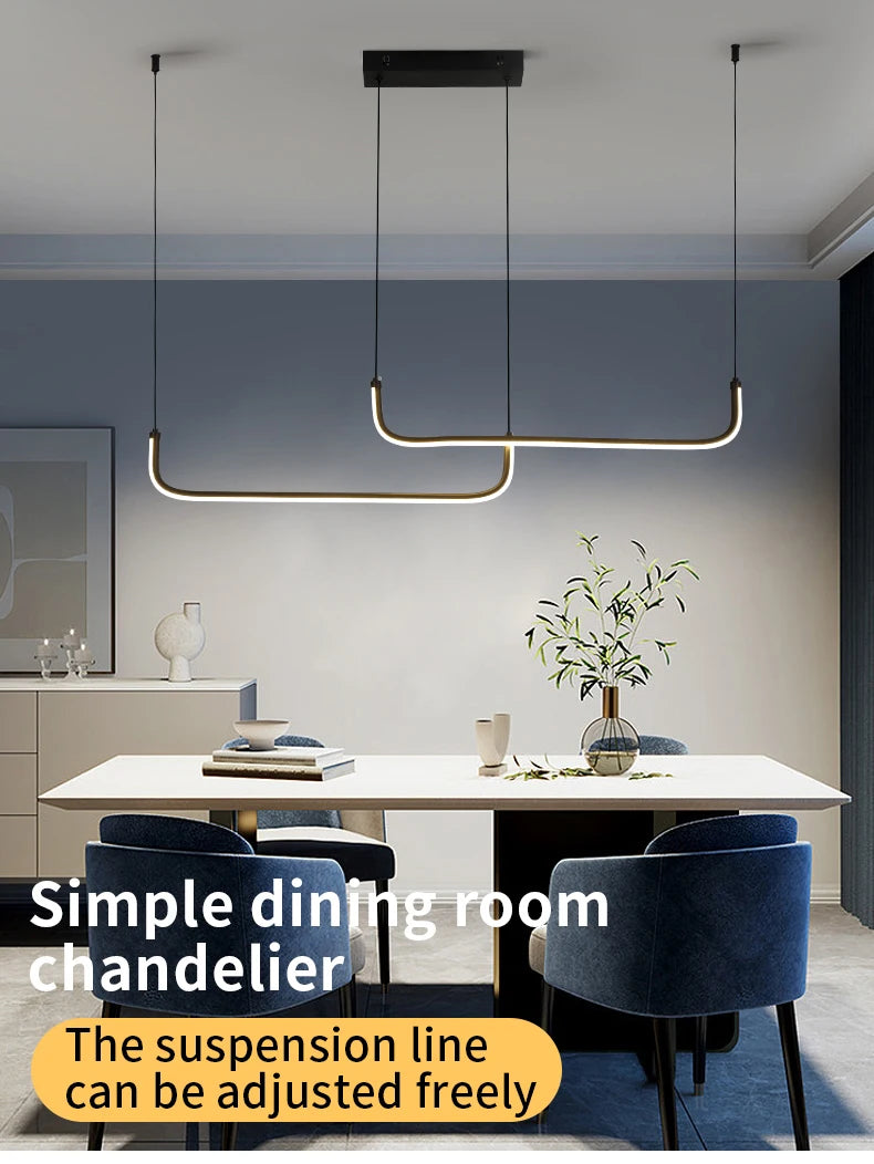 Modern Chandeliers Aluminum Dining Room LED Pendant Lamps Home Décor Bedroom Study Living RoomLighting Fixtures