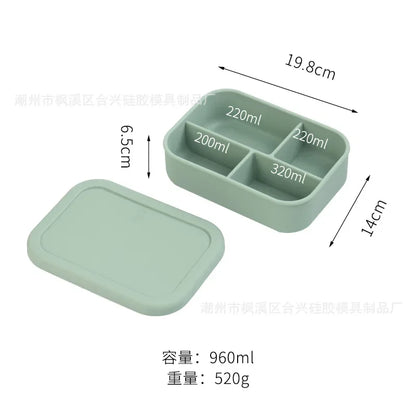 Silicone Dinner Plate Solid Food Container Storage Container For Cereals Keep Fresh Snack Box Lunch Box With Lid For Children
