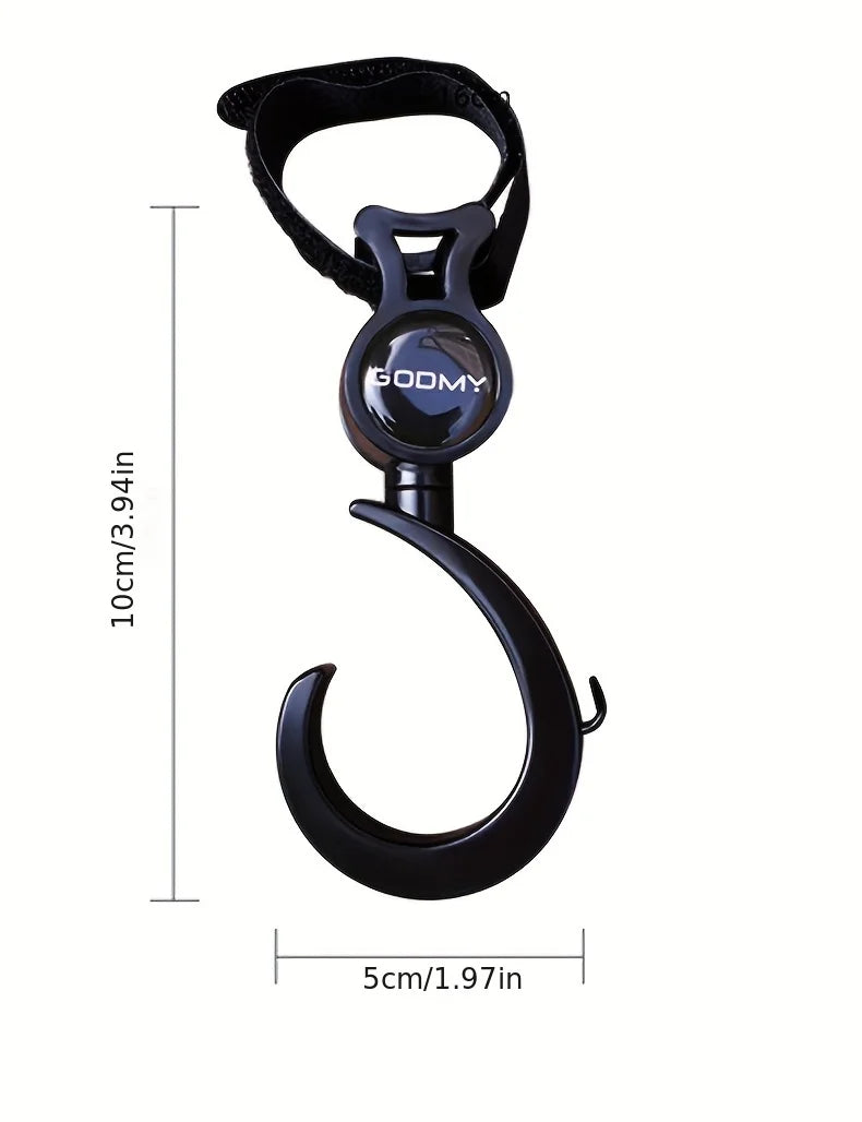 Rotating Stroller Hooks Durable ABS Black  Multi Purpose Shopping Bag Clips for Diaper Essentials Organization Gear Organization