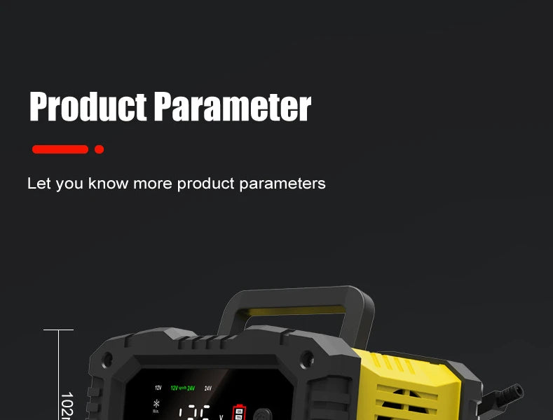 20A/10A Car Motorcycle Battery Charger 12V/24V Smart Charger Lithium AGM GEL Lead-Acid LiFePO4 Battery Chargers