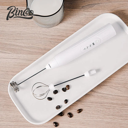 BINCOO Electric Milk Foamer Blender Stainless Steel Handheld Milk Frother Wireless Coffee Whisk Mixer Egg Beater Kitchen Tools