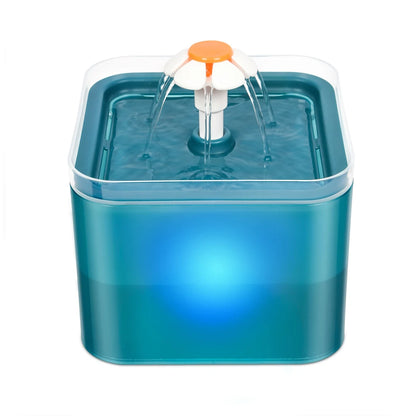 2L Automatic Cats and Dogs Water Fountain with LED Lighting USB Pet Water Dispenser with Recirculate Filtring for Pet Feeder