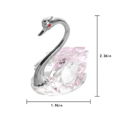 Beautiful Glass Home Decoration, Cute Swan Statue, Home Decoration, Dining Table Family Collection Gift, Home Crystal Decoration
