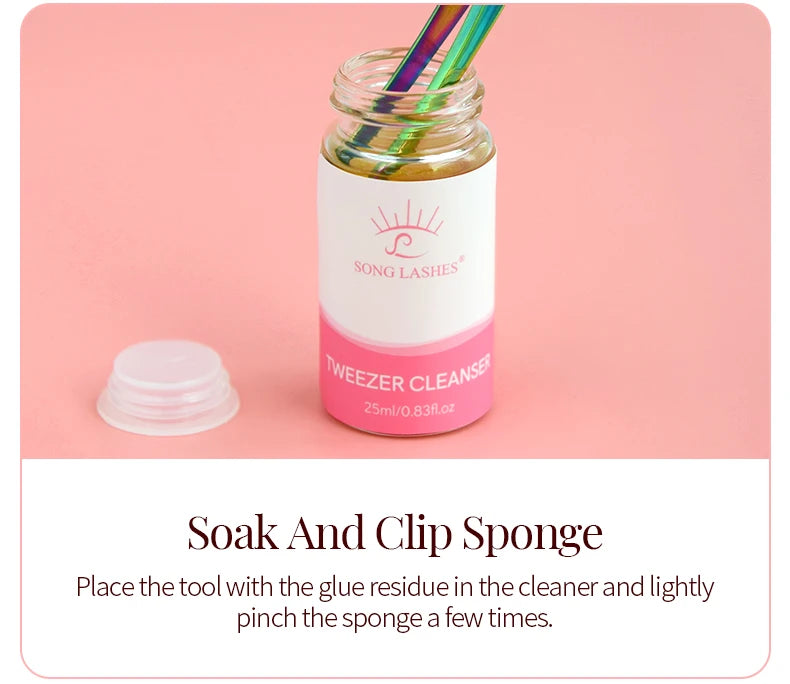 SongLash 25ml Eyelash Tweezers Cleanser Lash Glue Extension Supplies Sponge Eyelash Extension Cleaner Makeup Tools