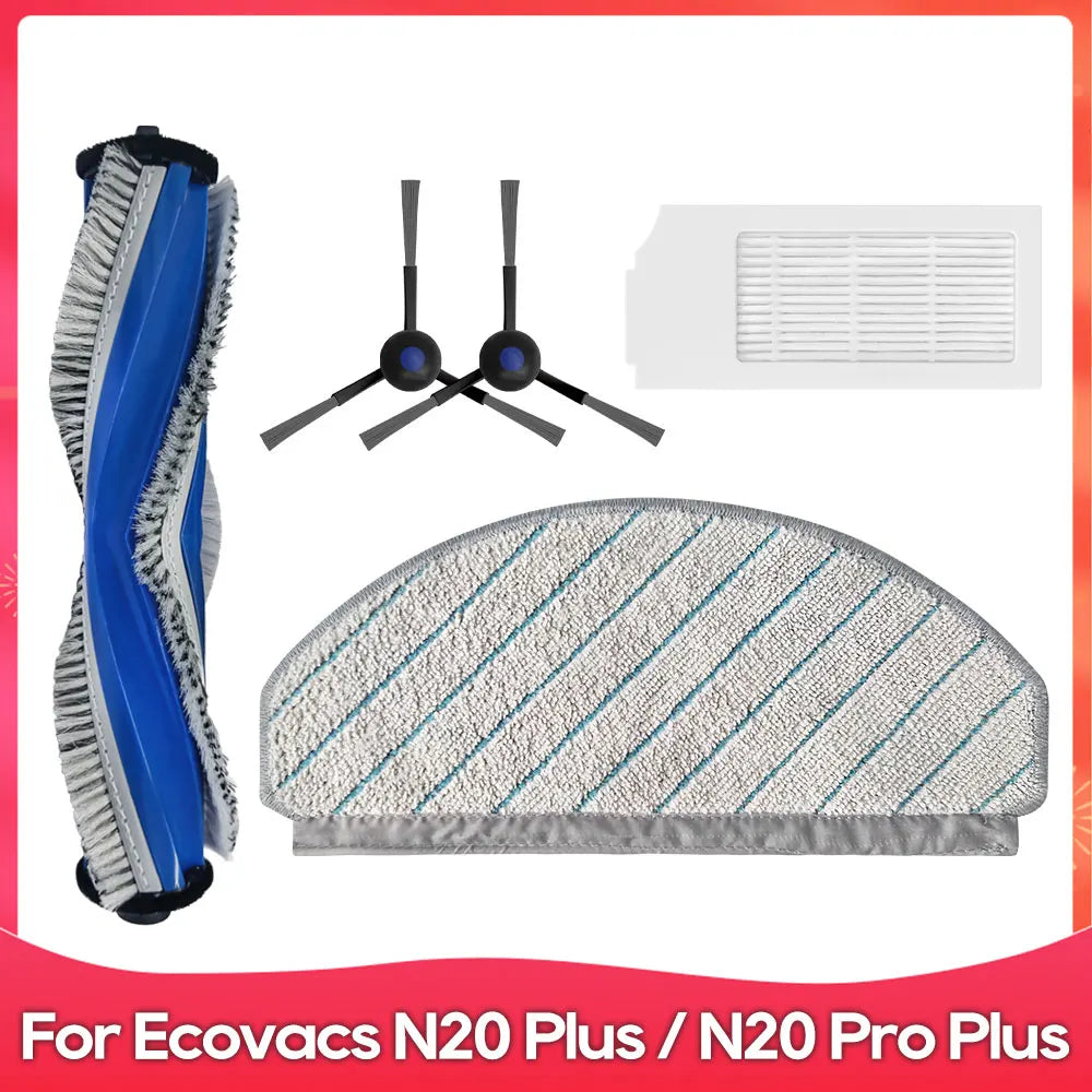 Fit for ( Ecovacs N20 / N20 Plus / N20 Pro Plus / N20+ ) Part Accessory Mop Filter Roller Side Brush Robot Vacuum Cleaner Kit