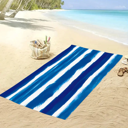 1pc Striped beach towels, ultra-fine fiber beach towels, multifunctional beach towels for swimming and shower rooms
