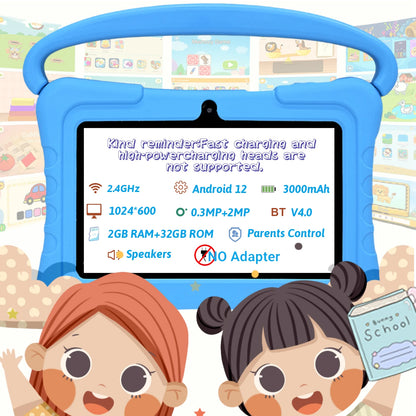 7-inch children's learning tablet parental control WIFI  dual cameras  high-definition screen anti drop  no Adapter