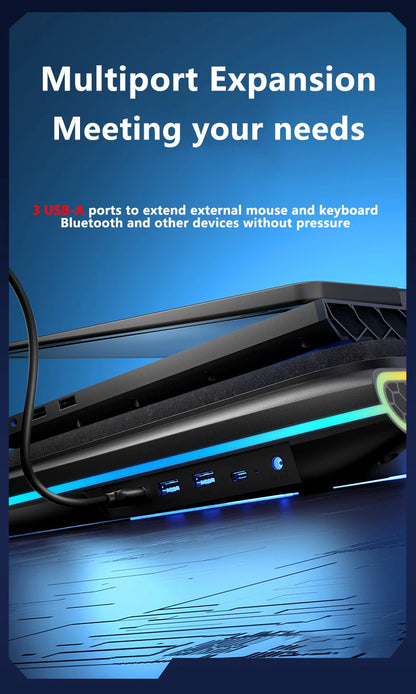 Gaming Laptop Cooling Pad, Laptop Cooling Stand with 5.5inch External Cooling Fan, Rapid Cooling Laptop 15.6-21inch