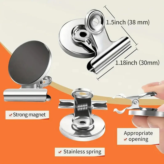 4/8Pcs Strong Grip Magnetic Fridge Clips Heavy Duty Refrigerator Magnets Clips for Whiteboard, Office, Locker and Photo Displays