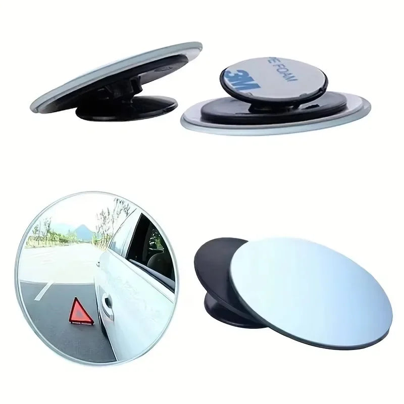 1Pair Car Blind Spot Mirror 360 Degree Adjustable Car Rearview Convex Mirror For Car Reverse Wide Angle Parking Rimless Mirrors