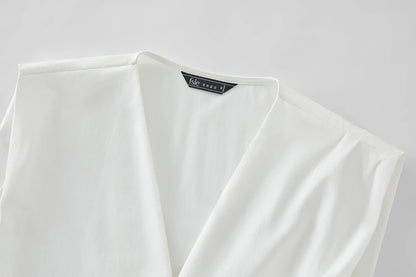 FSLE【Premium Series】2025 Summer Women's Textured Sleeveless Blouse - Crinkle Weave & Relaxed Fit with Artisan Detailing