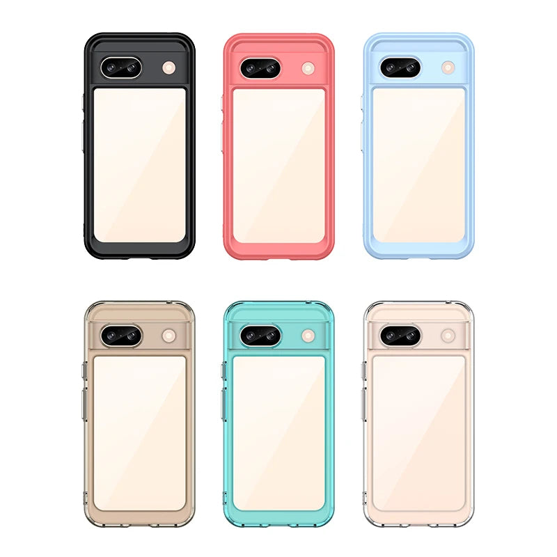 For Google Pixel 8A Case Cover Google Pixel 8A 7 8 Pro 7A 6A Capas New Back Shockproof Transparent Colour Fundas Google Pixel 8A