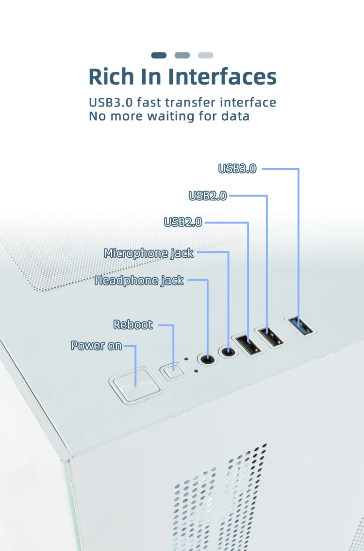 MANMU Hot Selling Gaming Computer MATX Cases pc Tempered Glass Case pc Computer Gaming Matx Computer Case