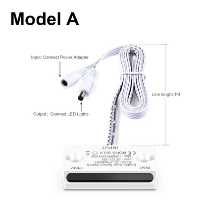 Smart Double Door Proximity Sensor Switch DC 12V-24V LED Light Switch For Wardrobe Cabinet Closet Backlight DIY Control Switch