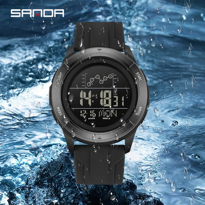 SANDA 2198 Single Monitor Male Student Electronic Watch Multifunctional Waterproof sports Student Electronic Watch 2025