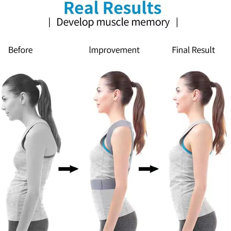 Adjustable Back Brace for Both Male and Female Use in Posture Correction to Prevent Hunchback in Aitting Posture