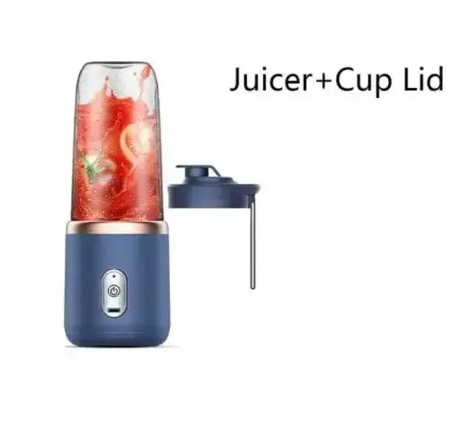 Portable Juicer Blender 14oz for Lemon Orange Fruit Juicing Cup Smoothie Blender Machine 1/2cups with 6 Blades USB Rechargeable