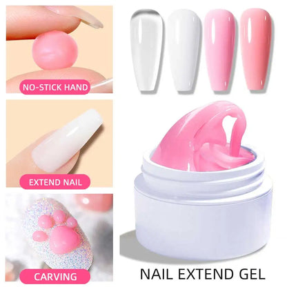 5/15ml Clear Non-Stick Hand Extension Gel Nail Polish 3D Shaping/Sculpting/Carving UV/LED Gel Milky Jelly Hard Gel Manicure DIY