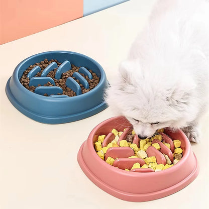 Pet Supplies Dogs and Cats Slow Food Bowl Puzzle Non-Choking Non-Slip Slow Feeder Thickened Plastic Plate Bowl Pet Feeding Bowl