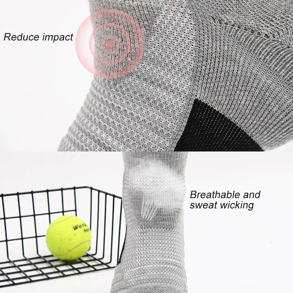Anti-slip sports socks for men, solid color compression socks for cycling, running, football, basketball, soccer, 1pair