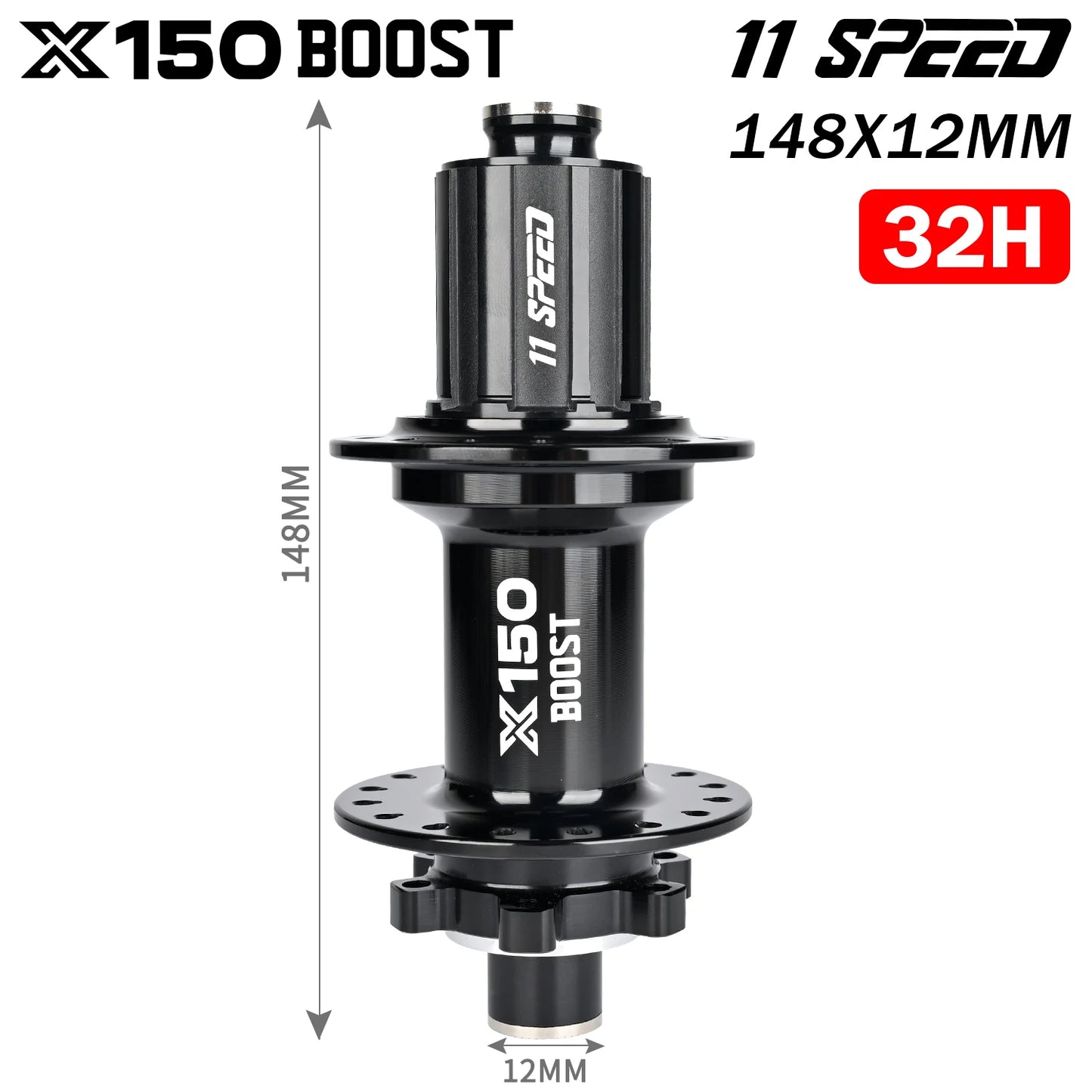 Nanlio Bicycle hubs X150 BOOST 6 Pawls 150T Noise 4 Bearing Hubs 110x15 148x12MM 8 9 10 11 12 Speed MTB Bike Hubs 28/32 Holes