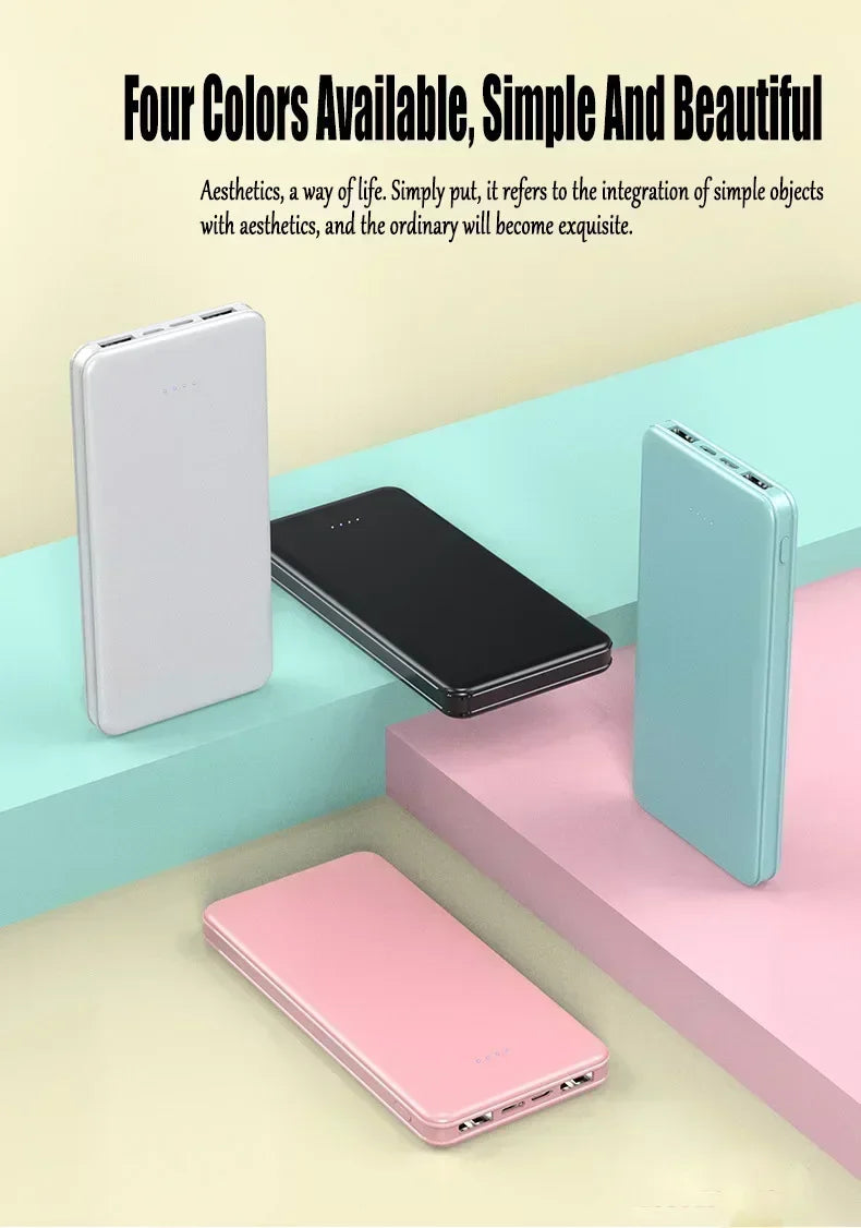 New Portable Power Bank 20000mAh Ultra Large Capacity 10W Super Fast Charger Dual Output Dual Input Design External Battery Pack