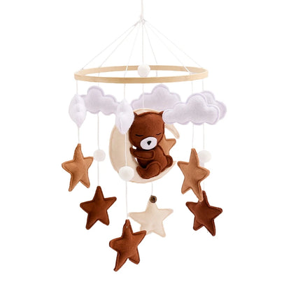 Baby Mobile Crib Bed Bell Musical Rattles Toys Soft Felt Cartoon Animal for Infants Nursery Mobiles Forest Animals Crib Toys