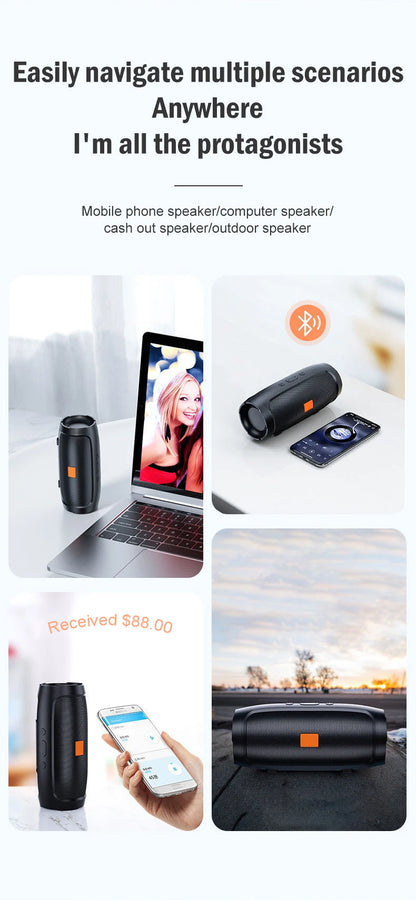 Bluetooth Speaker Dual Speaker Stereo Outdoor TF usb Playback Fm Voice Broadcasting Portable Subwoofer 50 Wireless Speaker
