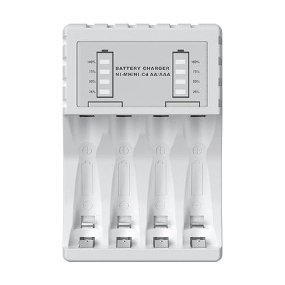Battery Charger for AAA/AA Rechargeable 4 Slot Batter Charger With LED Indicator Charger Cable for AA/AAA Ni-MH/Ni-Cd Batteries
