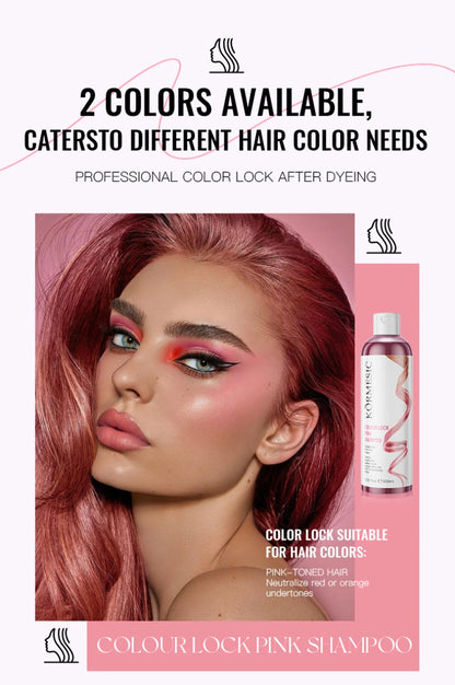 Color-Protecting Shampoo,Pink Setting Shampoo,Color Locking Care Shampoo,Enhance Color Retention Shampoo Makeup Color Protection