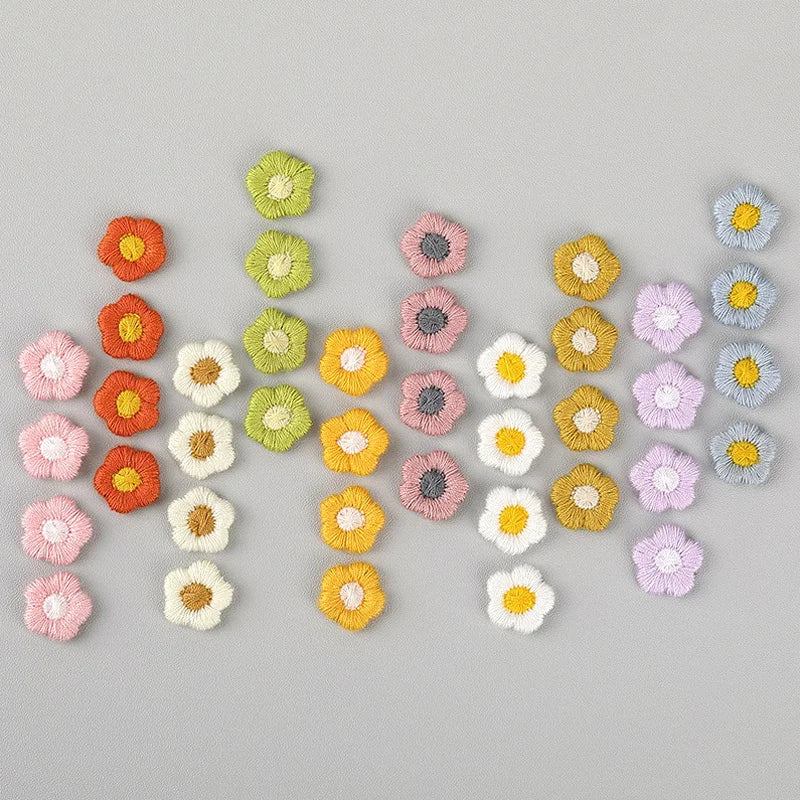 Mini Embroidered Small Flower Patch DIY Earring Accessories Children's Hair Accessories Clothing Accessories