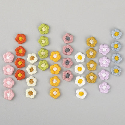 Mini Embroidered Small Flower Patch DIY Earring Accessories Children's Hair Accessories Clothing Accessories