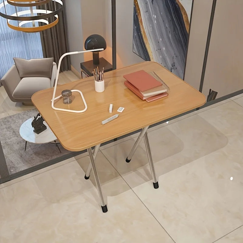 A Simple Folding Table with Drawer, Suitable for Student Dormitories, Suitable for Laptops and as Bedside Desks.