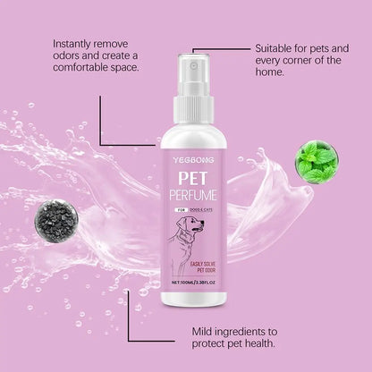 100ml Pet Odor Eliminator Fresh Scent Spray For Dogs Cats Home Deodorizing Solution With Harness Attachment