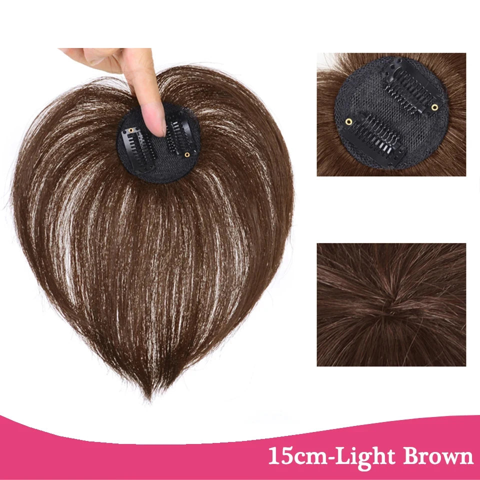 Replacement Piece Hair Covering White Hair Natural Invisible Seamless Hair Clip In Hair Bangs Hairpiece Synthetic Fake Bang Hair