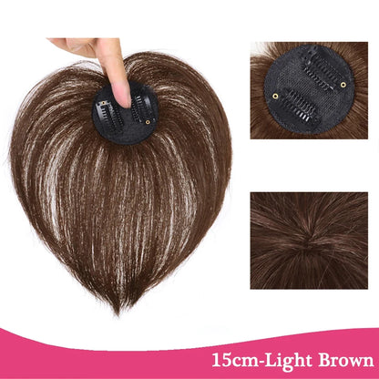 Replacement Piece Hair Covering White Hair Natural Invisible Seamless Hair Clip In Hair Bangs Hairpiece Synthetic Fake Bang Hair