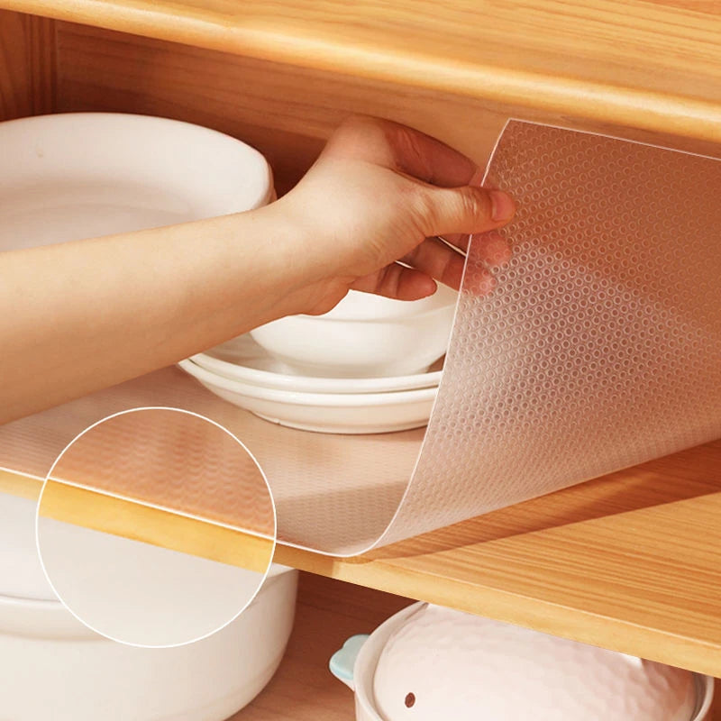 Reusable Anti-slip Mat Drawer Shelf Liner Cabinets Mat Kitchen Organizer Pad on the Table Refrigerator Dishes Protective Drawers
